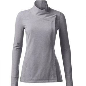 LULULEMON Coast Wrap Button Collar Sweatshirt‎ Modal Heather Gray Sz 2